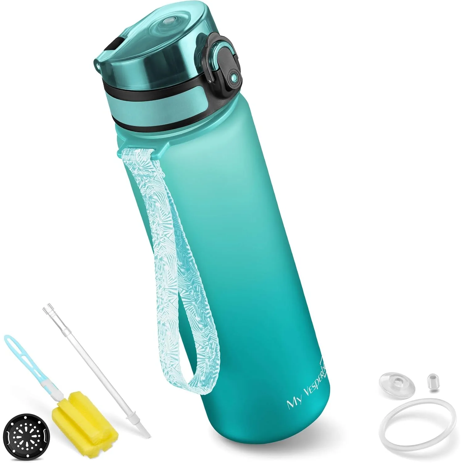 My Vesperbox® Trinkflasche Kinder [500ML] - Wasserflasche Kohlensäure Geeignet & Auslaufsicher - Water Bottle Kids - fü…