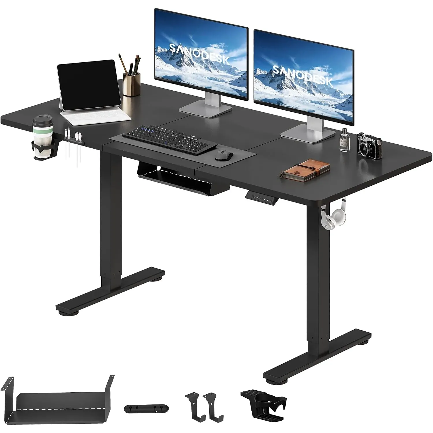 SANODESK Höhenverstellbarer Schreibtisch elektrisch 140x60 cm