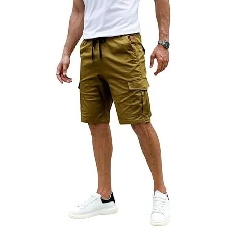 Elegancity Kurze Hosen Herren Cargo Shorts Sommer Freizeithose Kurze Elastische Taille Chino Shorts Mit 6 Taschen S-XXL
