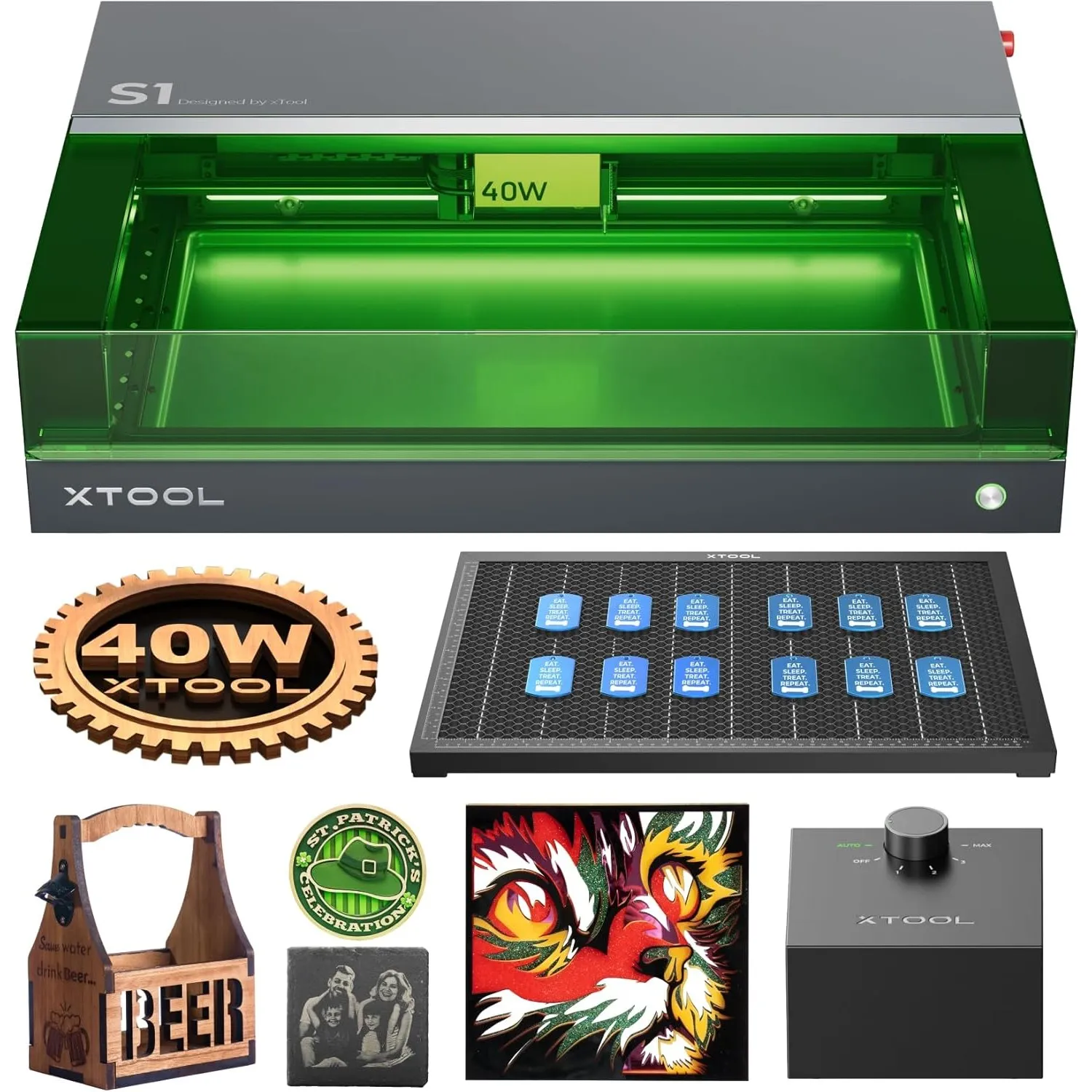 xTool S1 40W Laser Graviermaschine, Geschlossene Laser Gravur, Basic Kit
