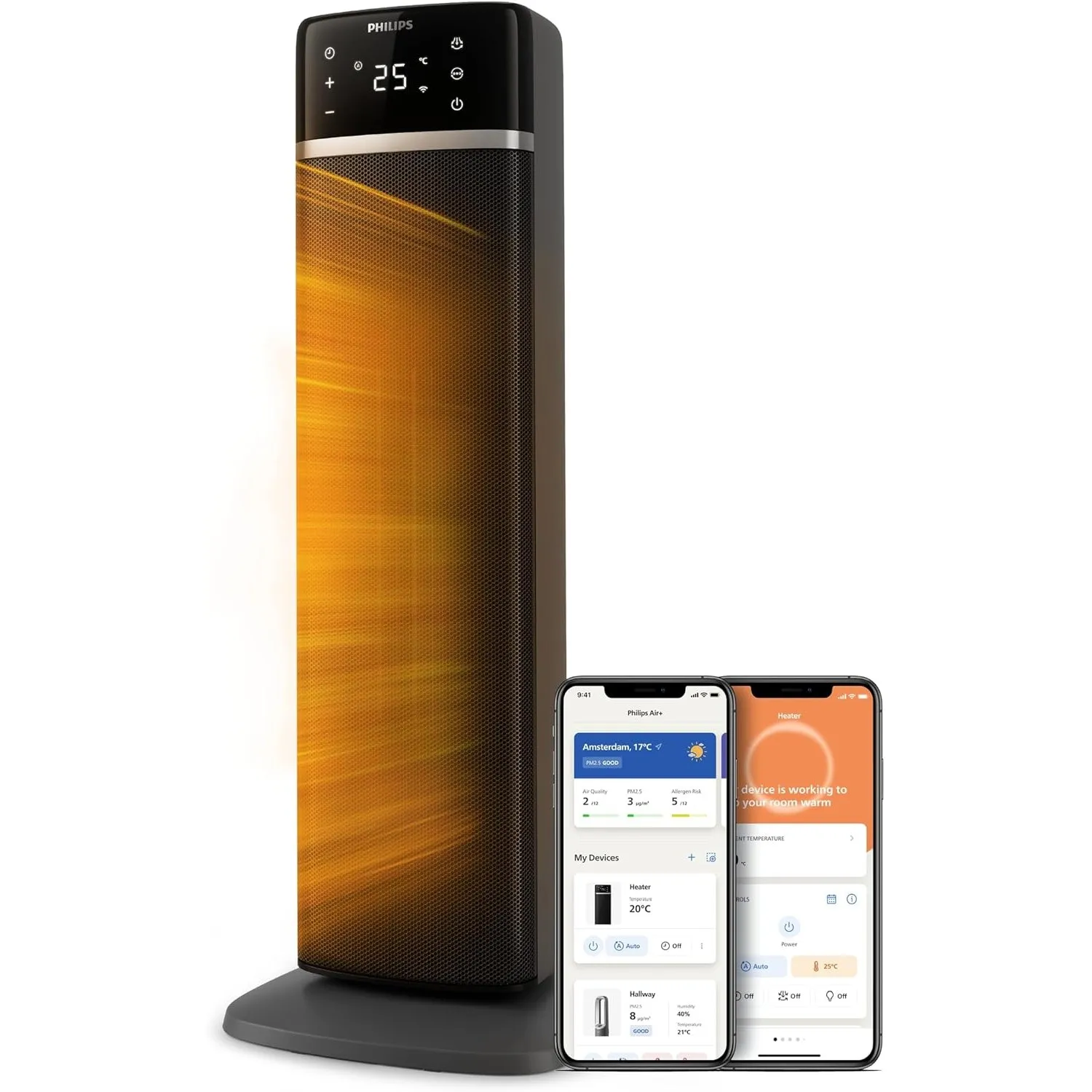 Philips Turm-Heizlüfter Smart 5000 Serie Schwarz 2000 W