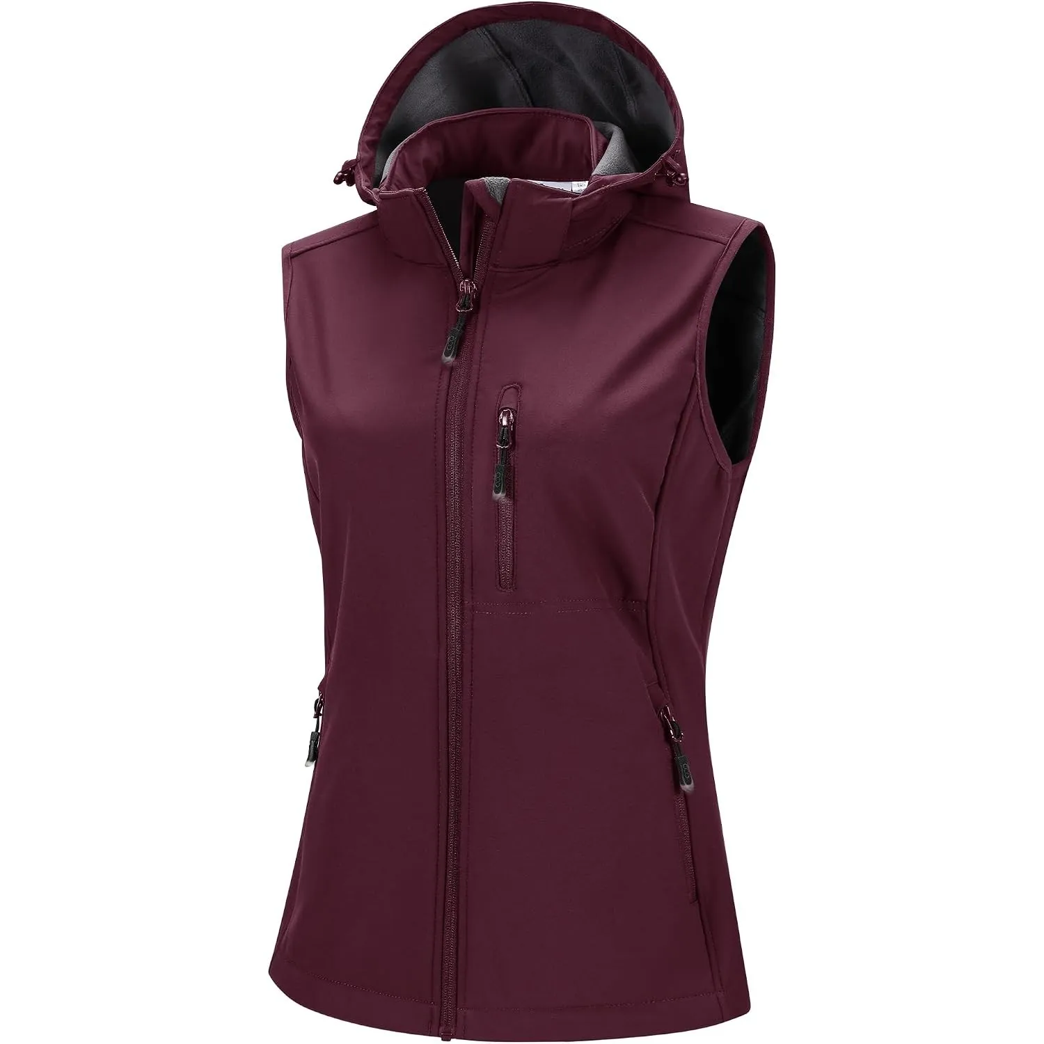 33,000ft Damen Softshell Westen mit Abnehmbarer Kapuze Fleece Gefüttert