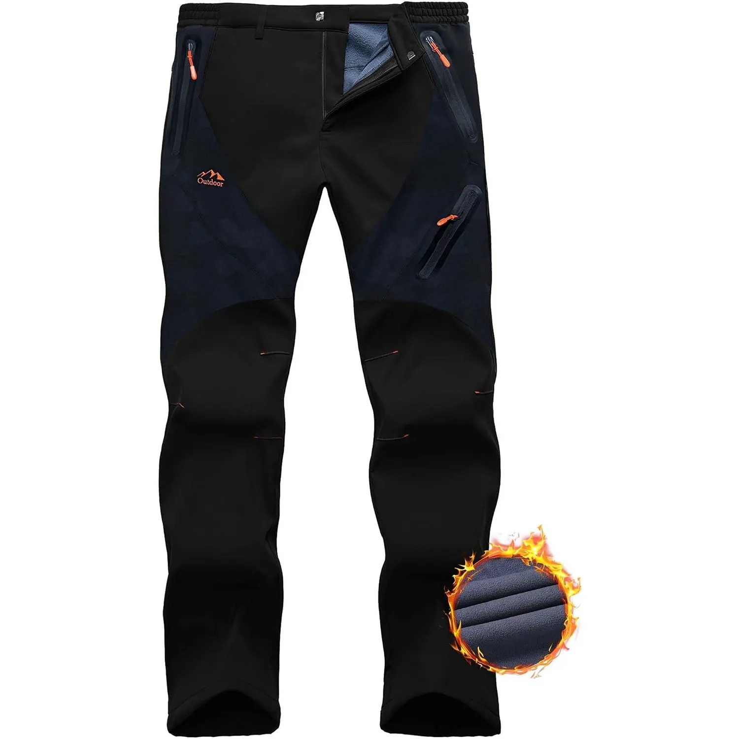 Thermohose Herren Winter Softshellhose Fleece Gefütterte Outdoor Hosen Für Herren Wanderhose wasserdichte Hose Skihose …