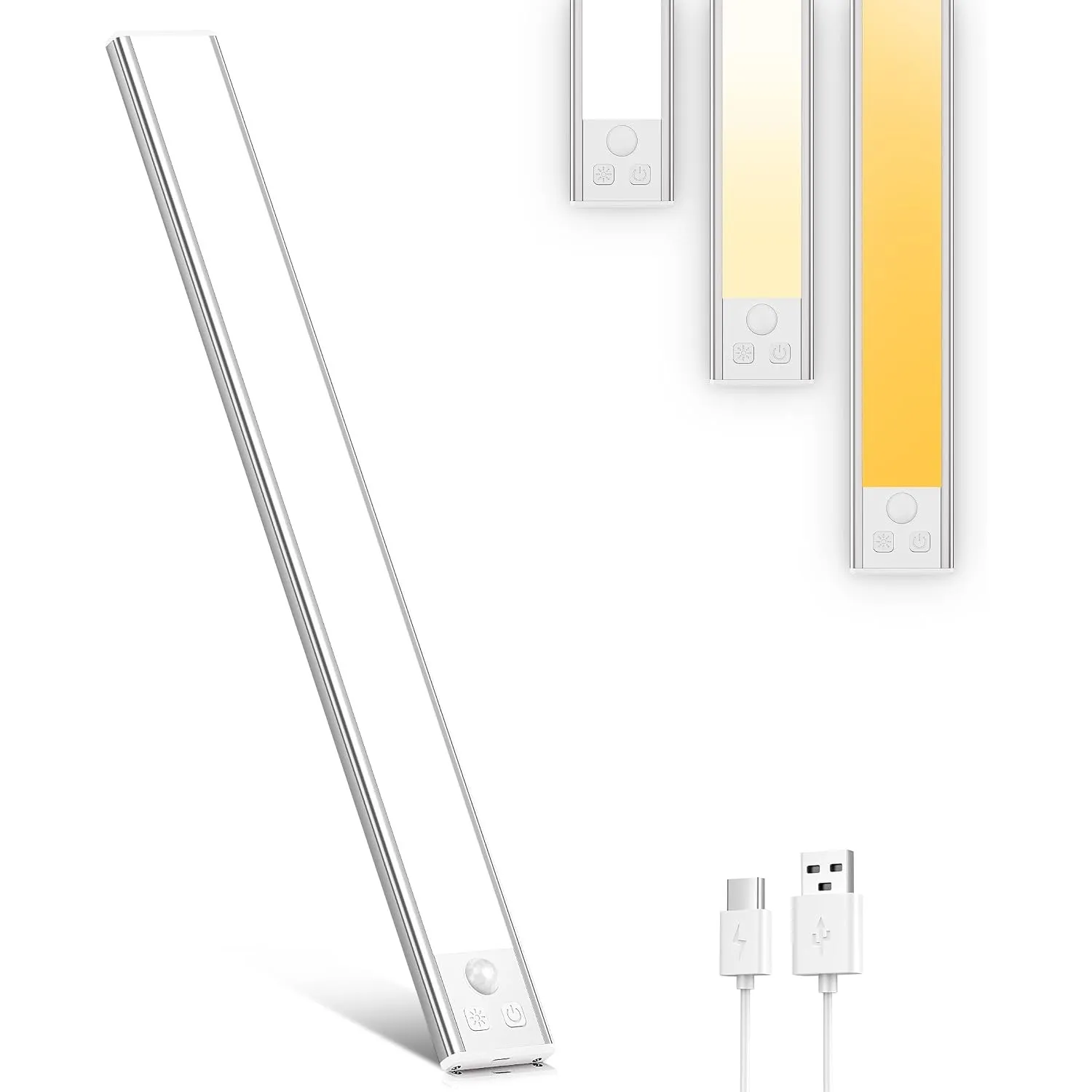 OUILA Unterbauleuchte Küche Led 41CM Schrankbeleuchtung mit Bewegungsmelder Dimmbar 3 Farben Batterie USB Wiederaufladb…