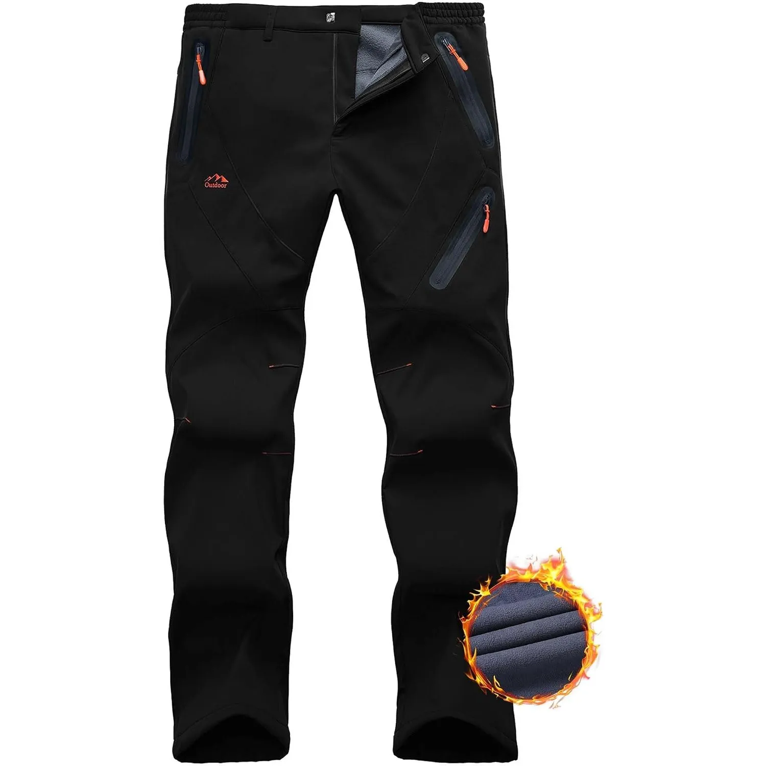 Thermohose Herren Winter Softshellhose Fleece Gefütterte Outdoor Hosen Für Herren Wanderhose wasserdichte Hose Skihose …