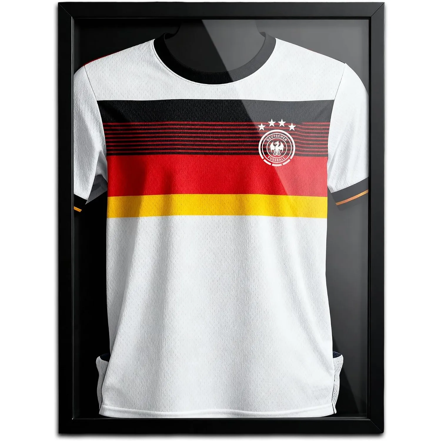 Avalo Trikotrahmen - Trikot Rahmen für Fußball Trikot - 3D Objektrahmen - 60x80 cm - Schwarz - Deep Frame - Bilderrahme…