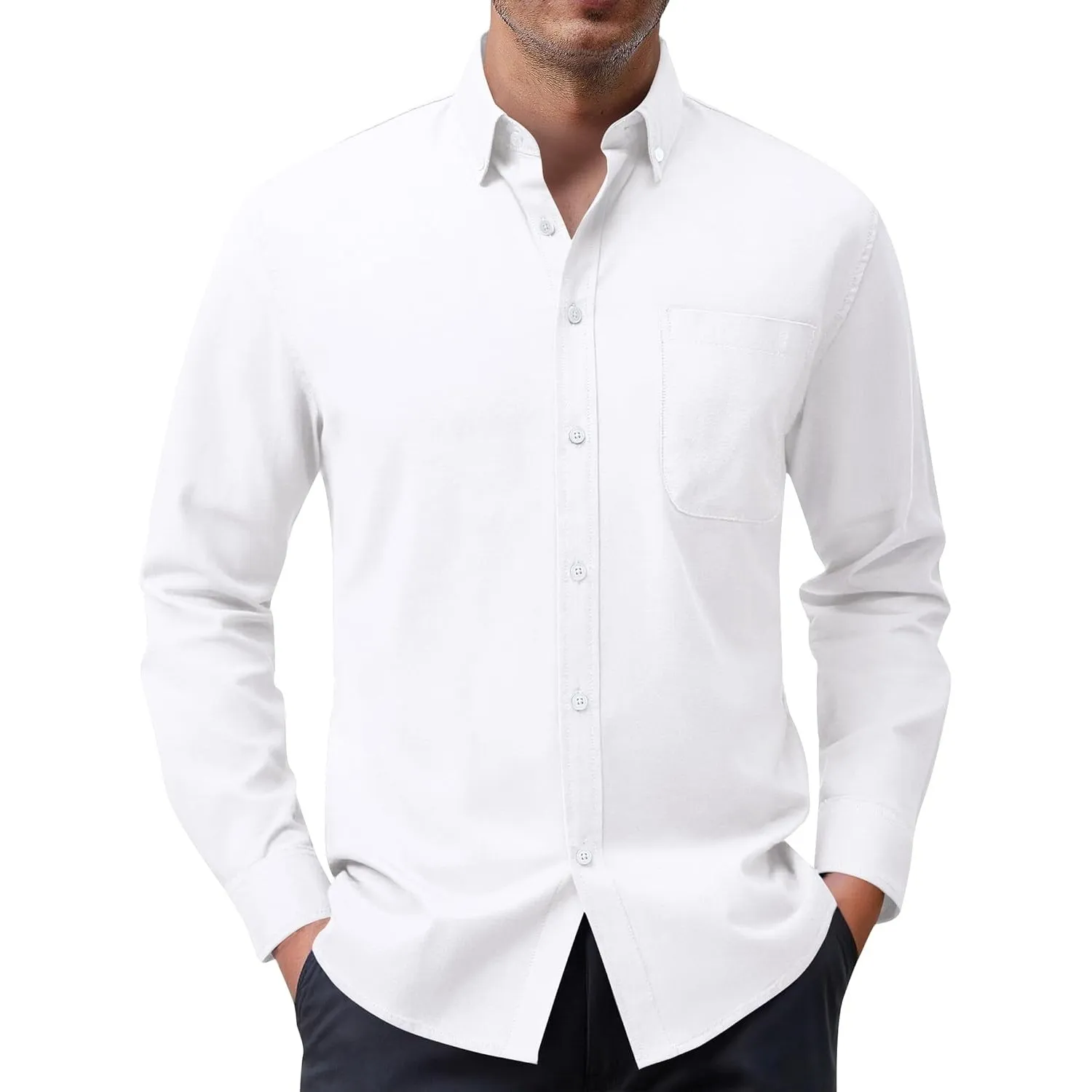 siliteelon Herren Hemd 100% Baumwolle Oxford Hemden Langarm Bügelfrei Freizeit Regular Fit Business Faltenfrei Formales…