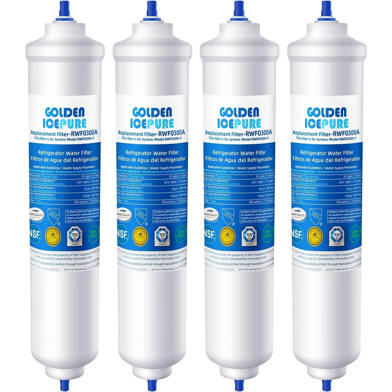GOLDEN ICEPURE Wasserfilter Kühlschrank Kompatibel mit Samsung DA29-10105J, DA29-10105J HAFEX/EXP, DA99-02131B, WSF-100…