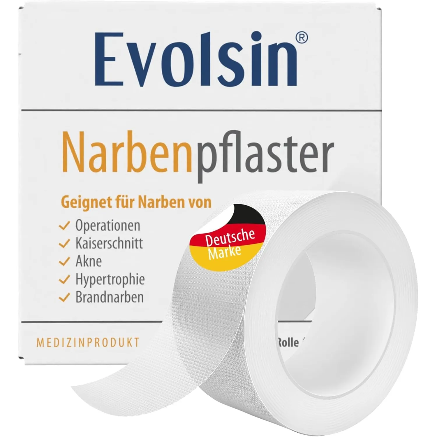 Evolsin® Silikon Narbenpflaster transparent, 200cm | Ideal für Kaiserschnitt, Ideal für OP-Narben