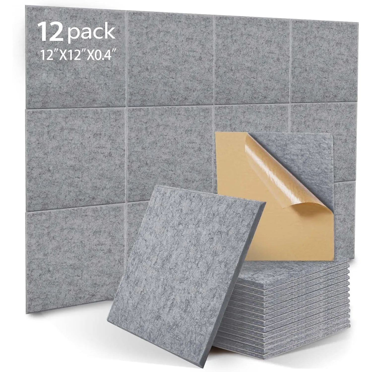 12 Stück Akustik Panel,Akustikplatten Selbstkleben,Schallschutzplatten Akustikpaneele Wand für Tonstudio, Büro,Studio W…