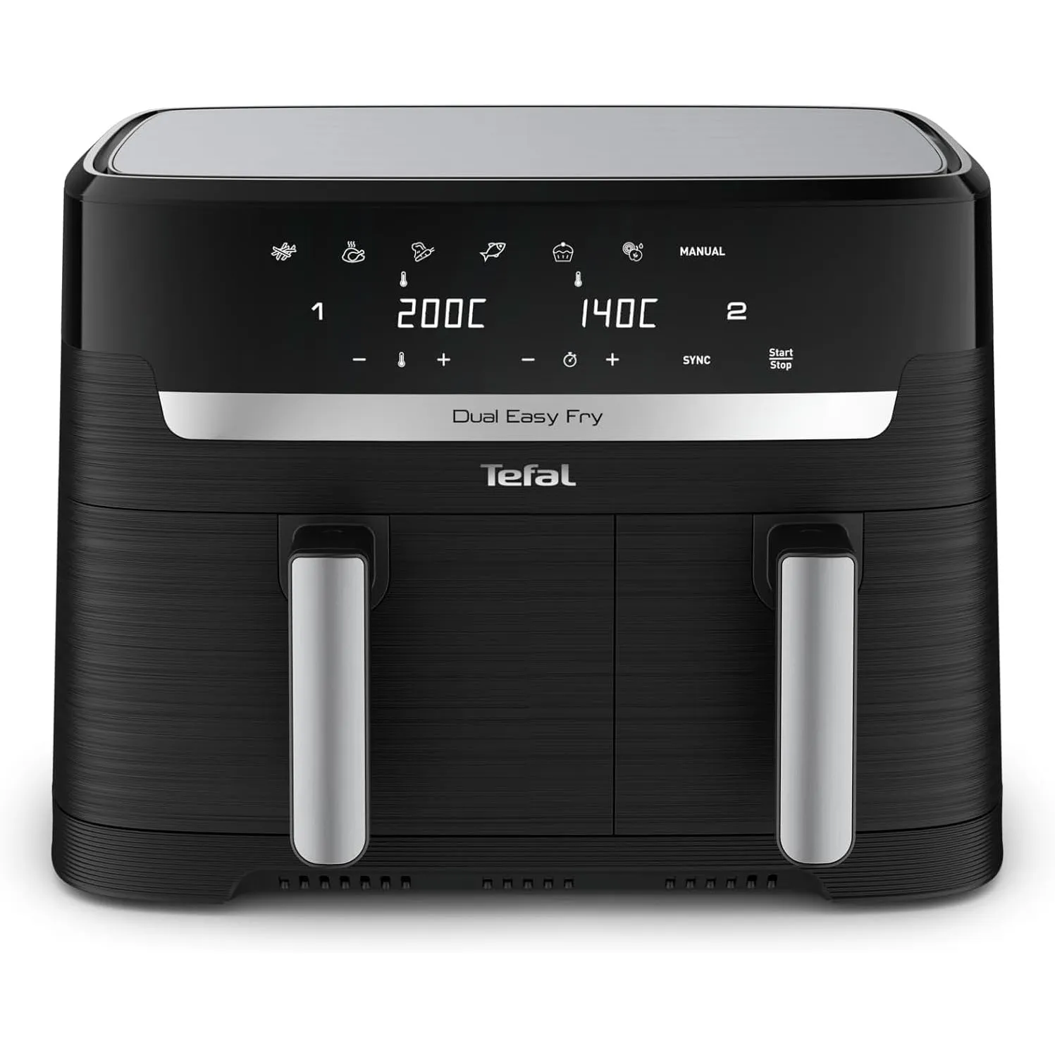Tefal Dual Easy Fry Heißluftfritteuse 8,3 L mit 2 Kammern