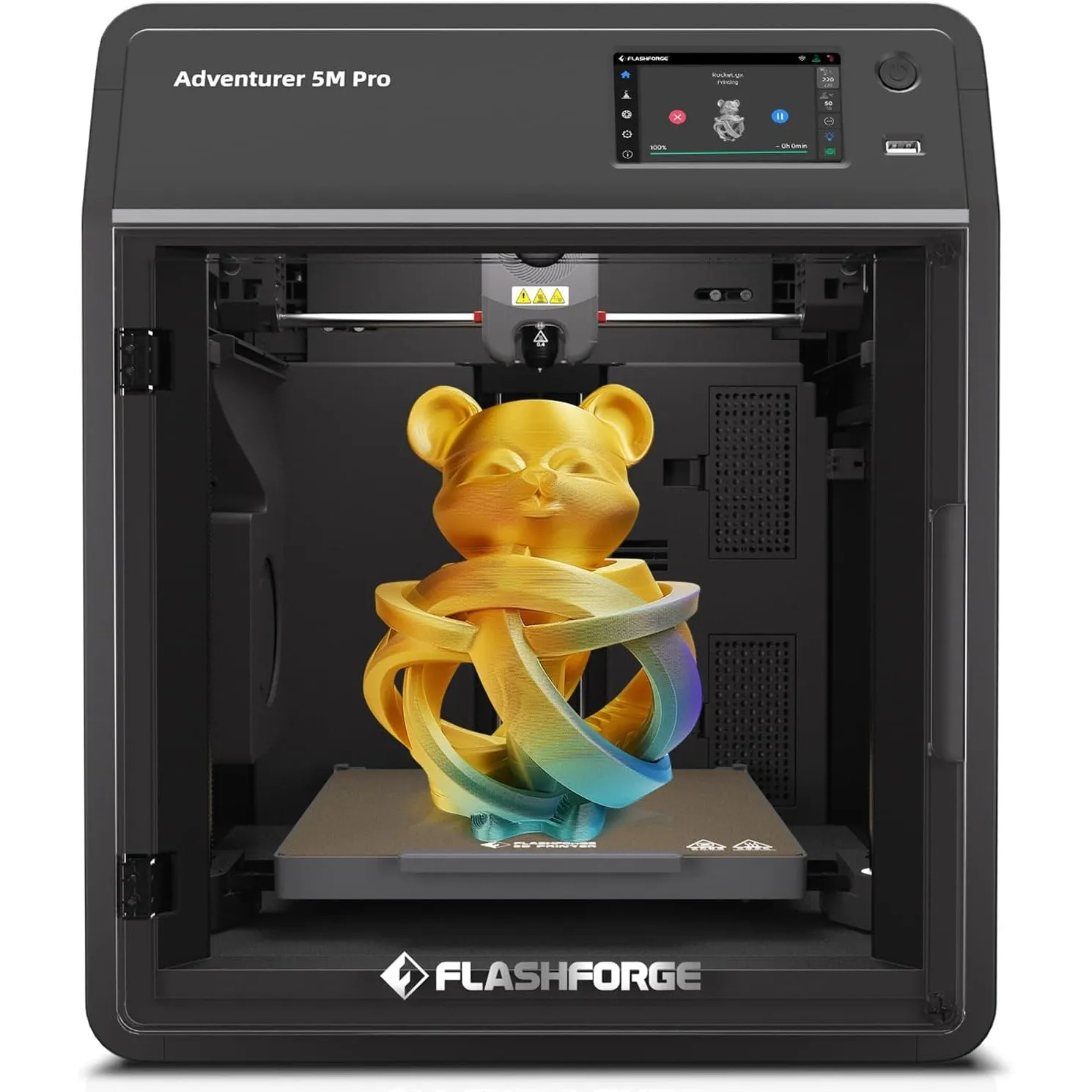 FLASHFORGE Adventurer 5M Pro 3D-Drucker, EIN-klick-Autodruck Maximal 600mm/s Hochgeschwindigkeit mit 0,4/0,6mm-Düsen-Pa…