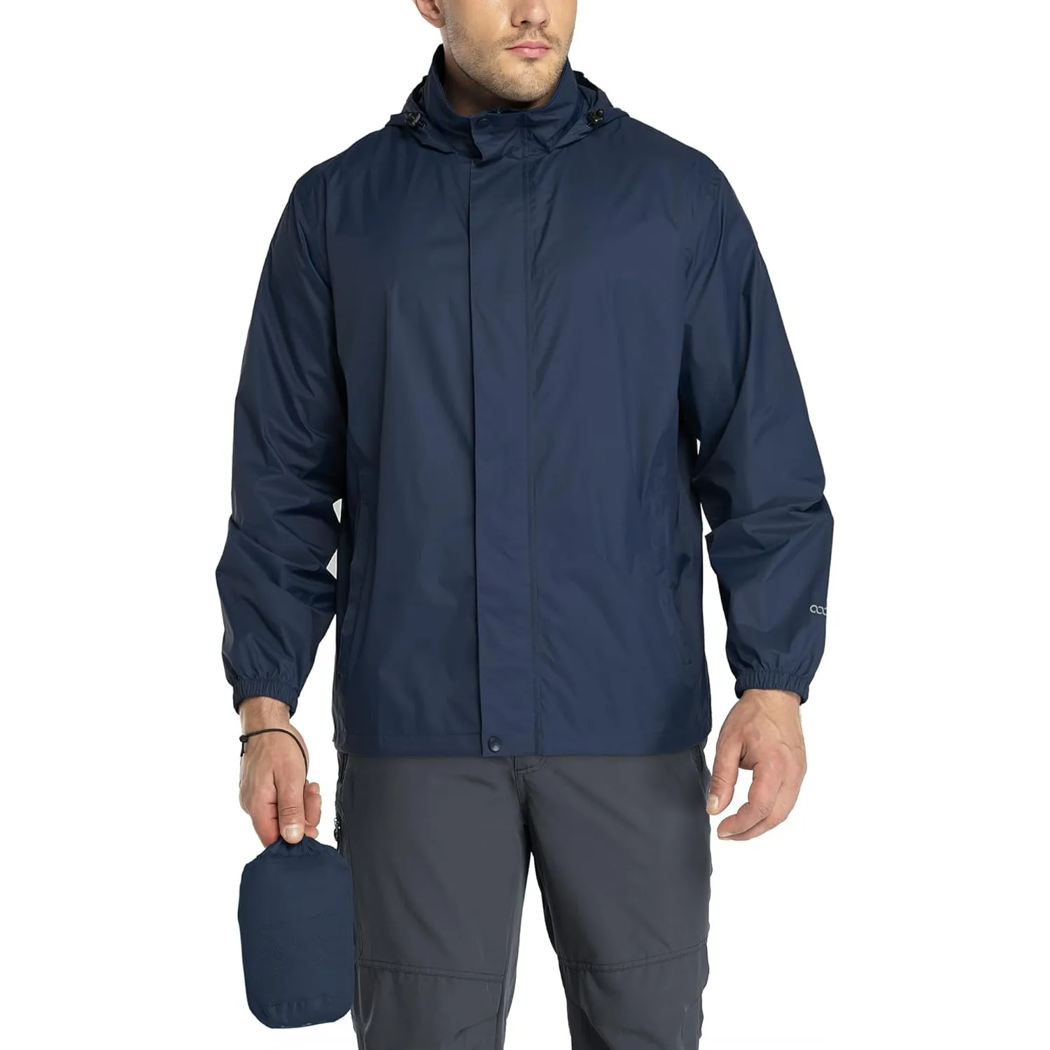 33,000ft Regenjacke Herren Leicht Wasserdicht Faltbare Regenmantel mit Kapuze Fahrrad Rainjacke Windbreaker Windjacke C…