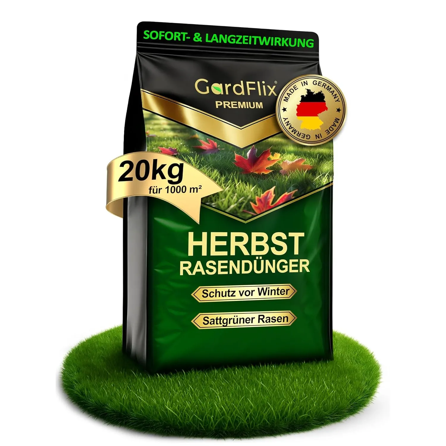 Herbstrasendünger 20 kg mit Kalium für winterfesten Rasen