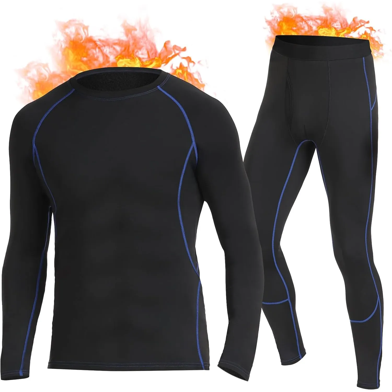 SIMIYA Thermounterwäsche Herren Warmes Funktionsunterwäsche Set Fleece