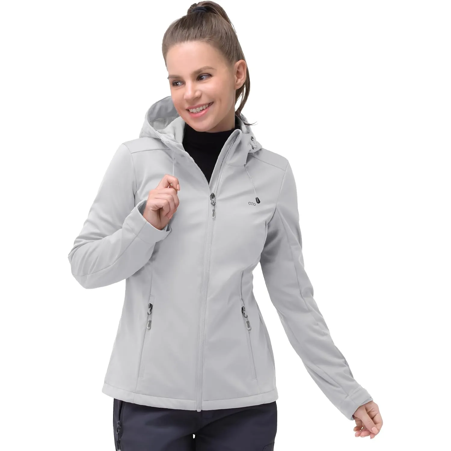 33,000ft Damen Softshelljacke Wasserdichte Funktionsjacke mit Kapuze
