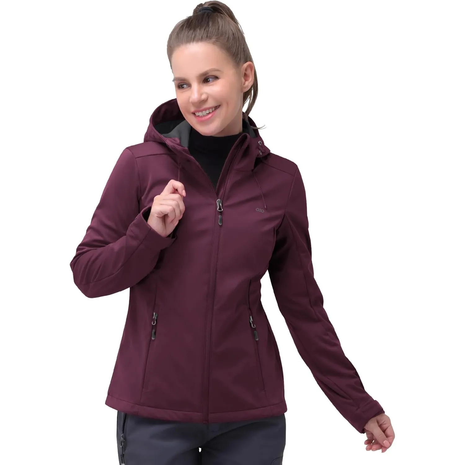 33,000ft Damen Softshelljacke Wasserdichte Funktionsjacke mit Kapuze