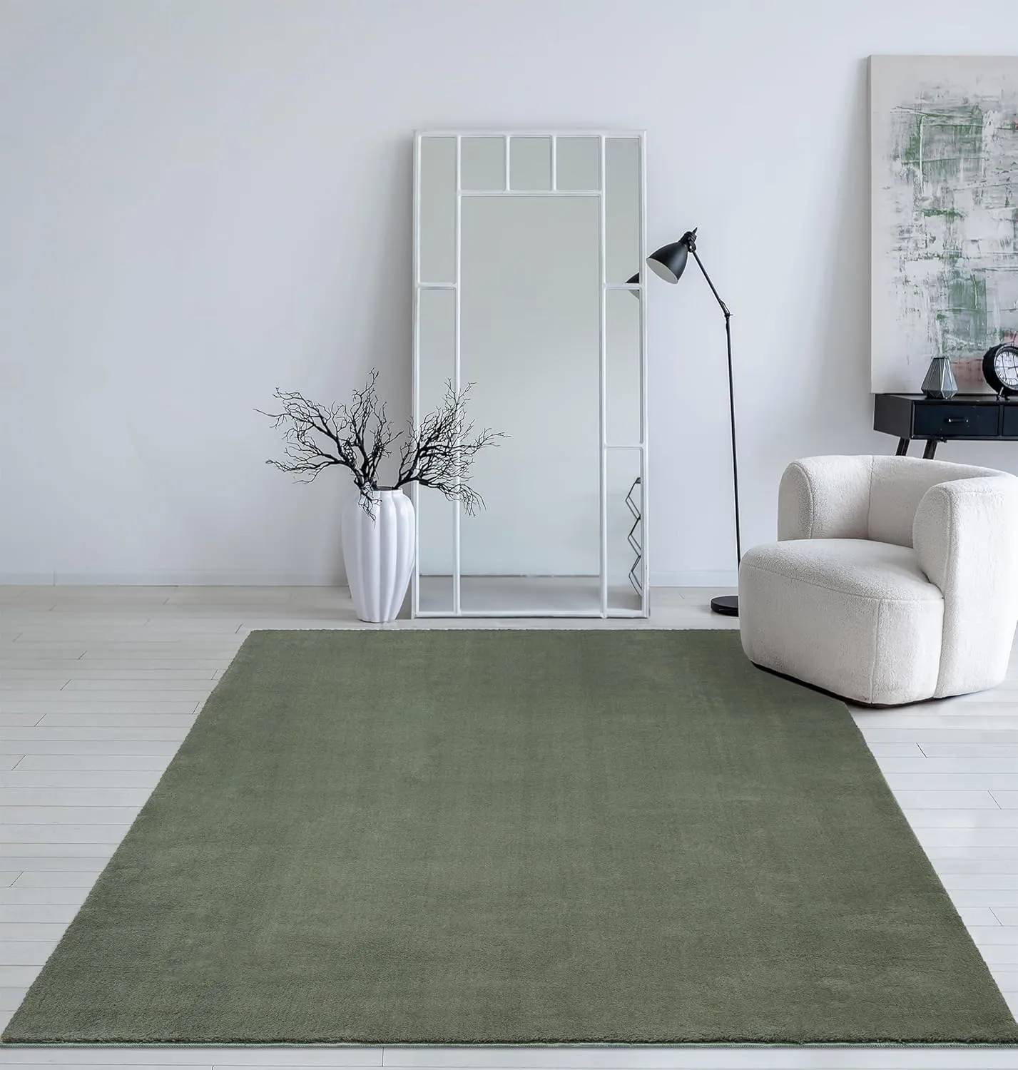 Mia's Teppiche Taos Cuddly Short Pile Rug, Non-Slip Underside, Washable Up to 30 Degrees, Super Soft, Fur Look, Forest,…