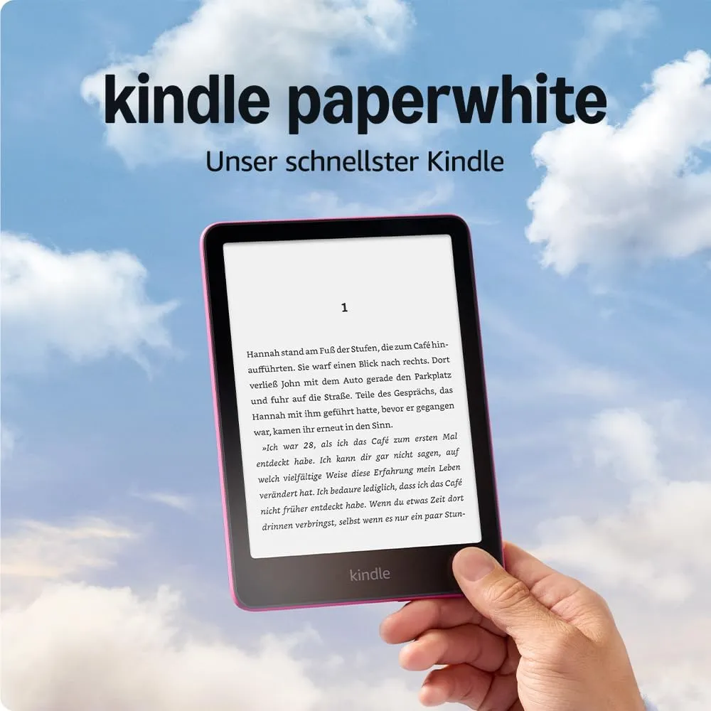 Der neue Amazon Kindle Paperwhite (16 GB) – Unser schnellster Kindle, mit neuem 7-Zoll-Display und wochenlanger Akkulaufzeit – mit Werbung – rosa