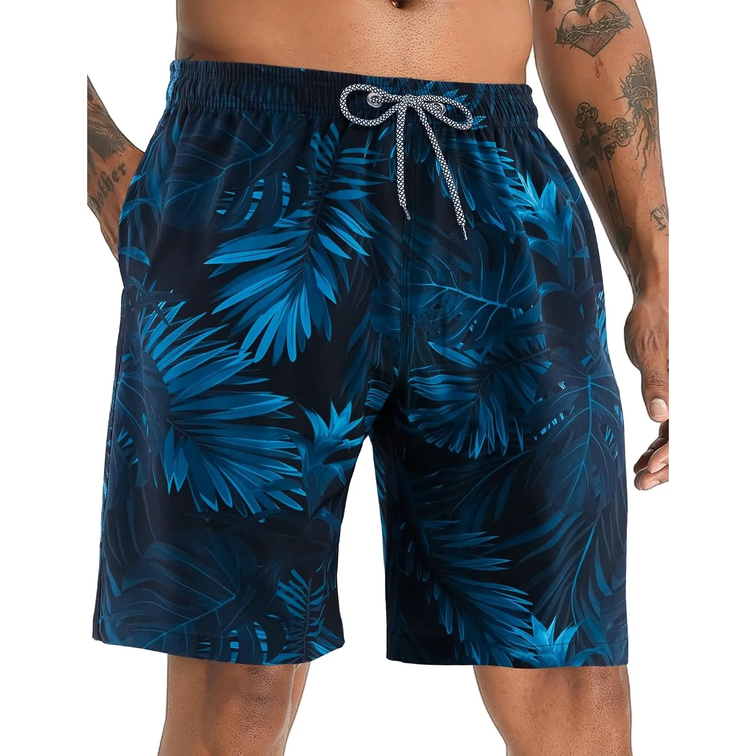 APTRO Herren Badehose Lang Badeshorts Schnelltrocknend Boardshorts Freizeit Short mit Innenslip