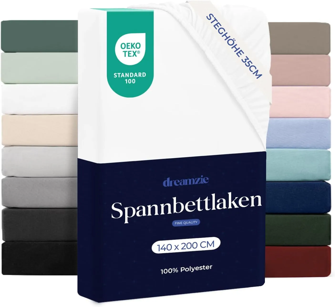 Dreamzie - Spannbettlaken 140x200cm | Mikrofaser Weich – Für Dicke Matratzen – Oeko-Tex | Komfort, Atmungsaktivität, Pf…