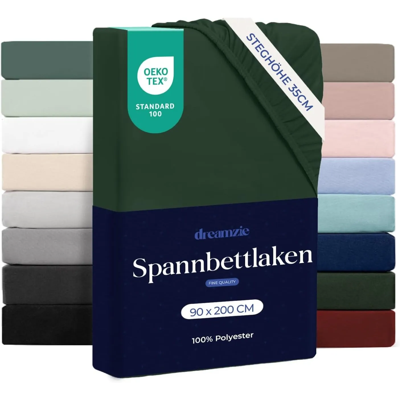 Dreamzie - Spannbettlaken 90x200cm | Mikrofaser Weich – Für Dicke Matratzen – Oeko-Tex | Komfort, Atmungsaktivität, Pfl…