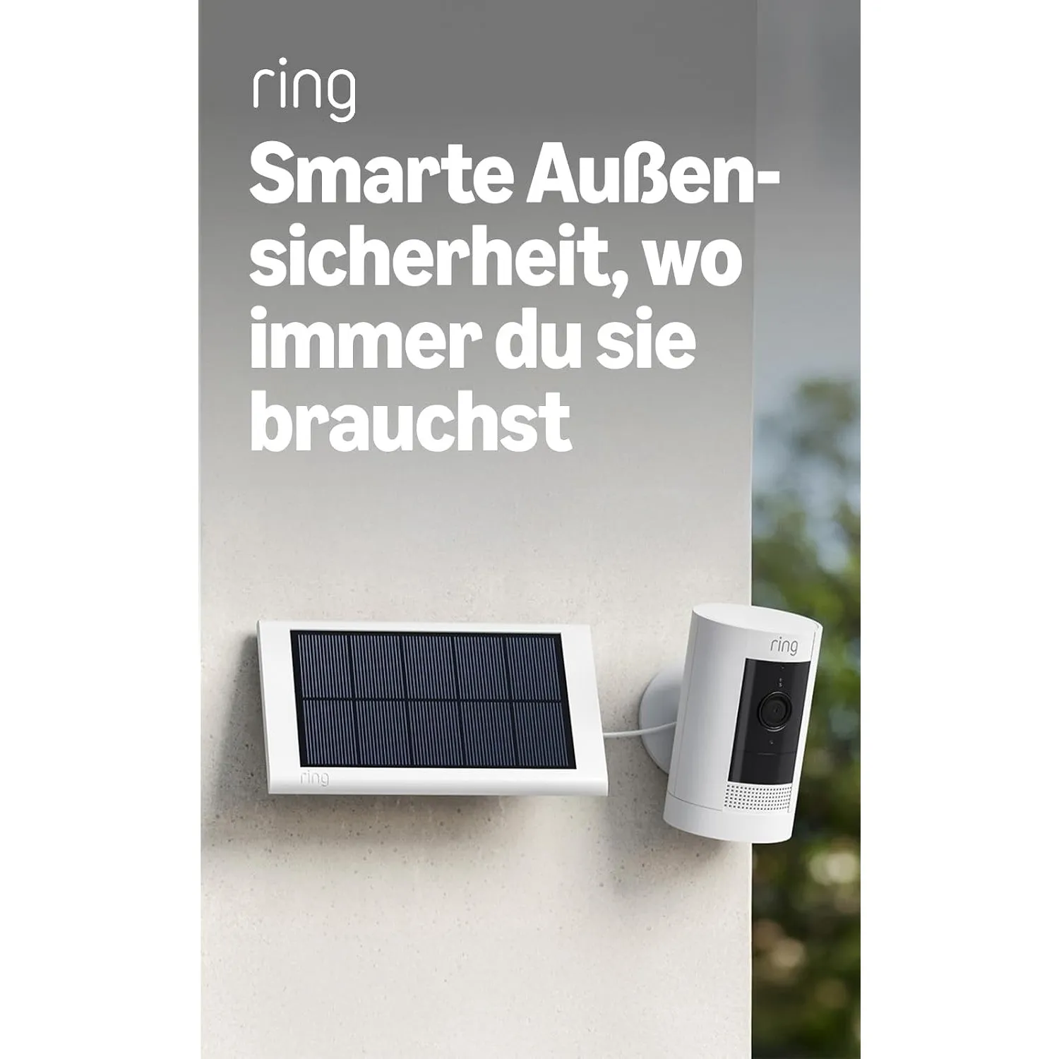 Ring Außenkamera Solar (Stick Up Cam) | Überwachungskamera aussen mit Solarpanel, 1080p-HD-Video, WLAN, witterungsbestä…