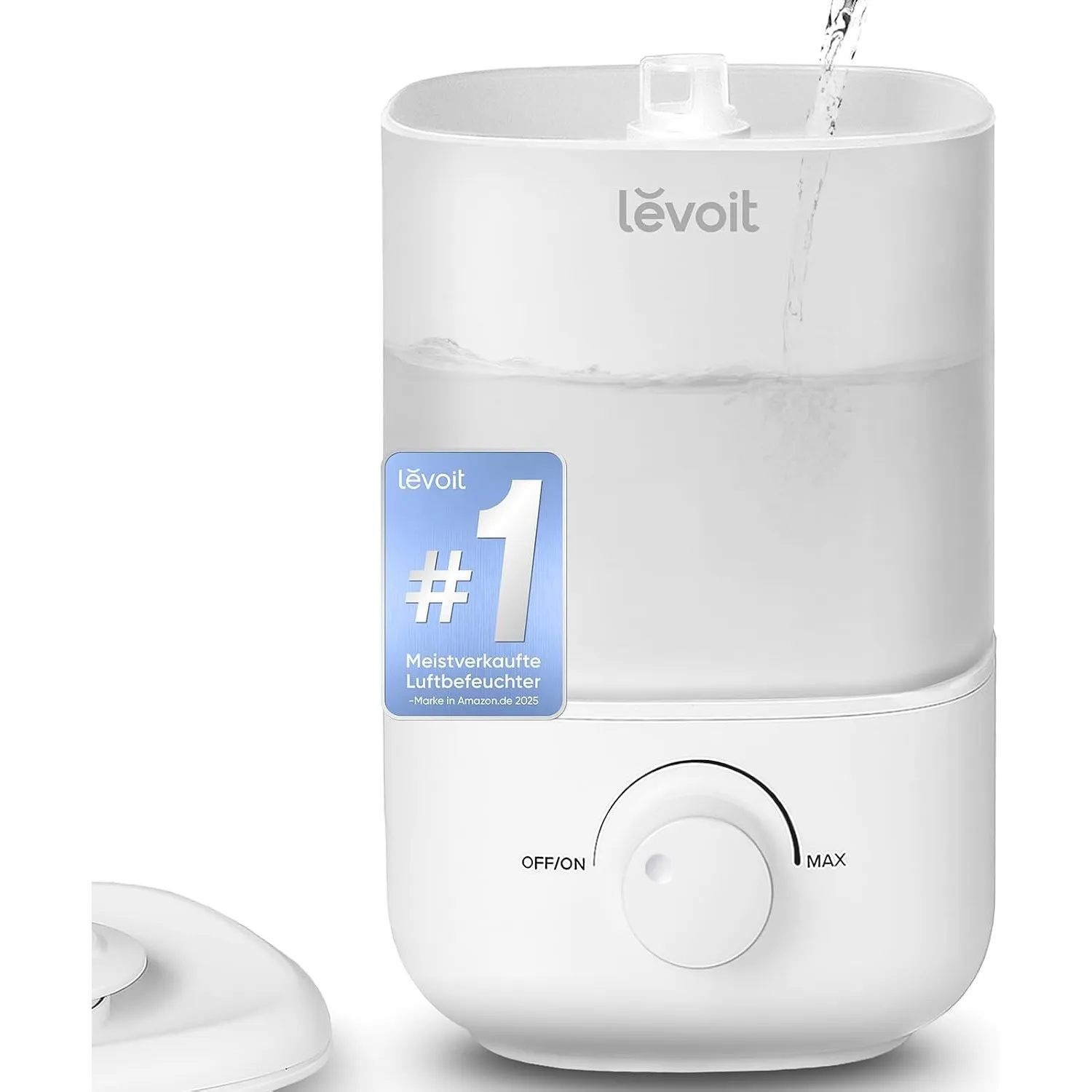 Levoit Luftbefeuchter Schlafzimmer, 23dB, Top-Fill Humidifier, Weiß