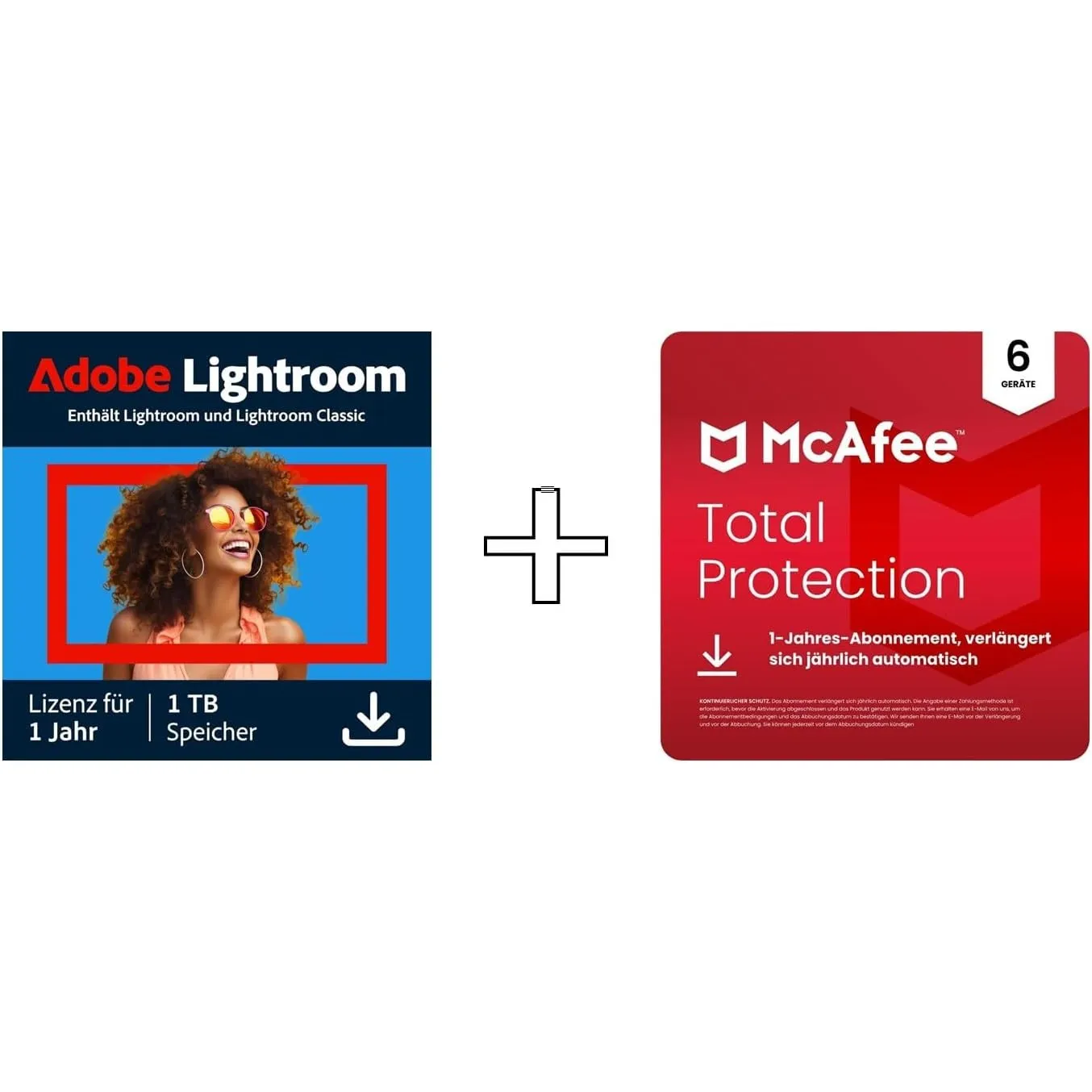 Adobe Lightroom + McAfee Total Protection 2026 (Automatische Verlängerung) | 6 Geräte | 12 Monate | Digitaler Download