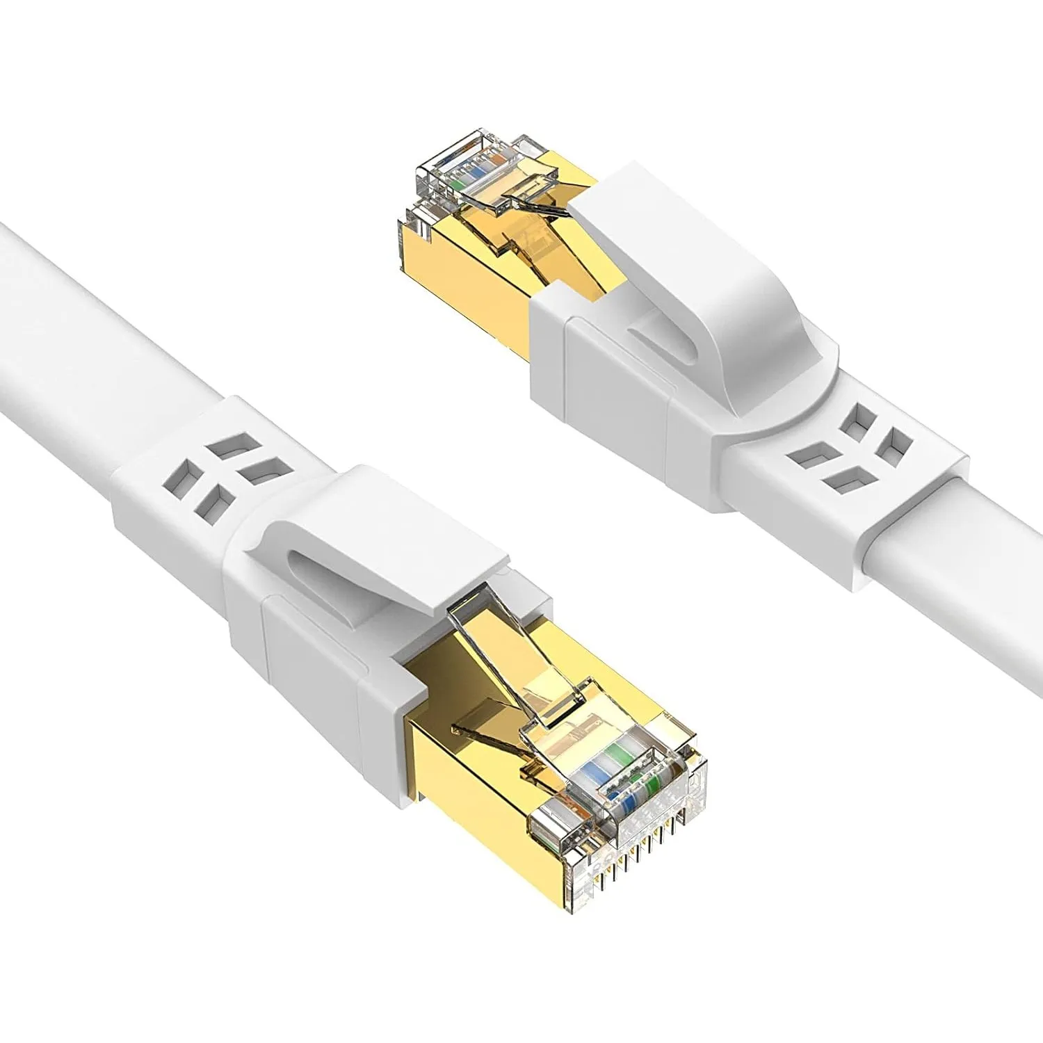 Ercielook CAT8 LAN Kabel 2m 40Gbit/s flach mit Metall RJ45 Stecker