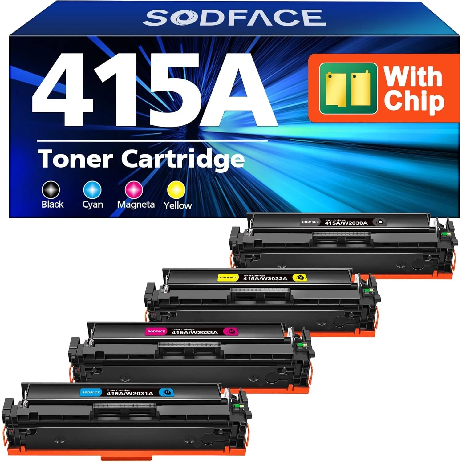 415A 415X Toner (Mit Chip) Kompatibel für HP 415A Schwarz für HP Color LaserJet Pro MFP M479fdw Toner M479dw M479fnw M4…
