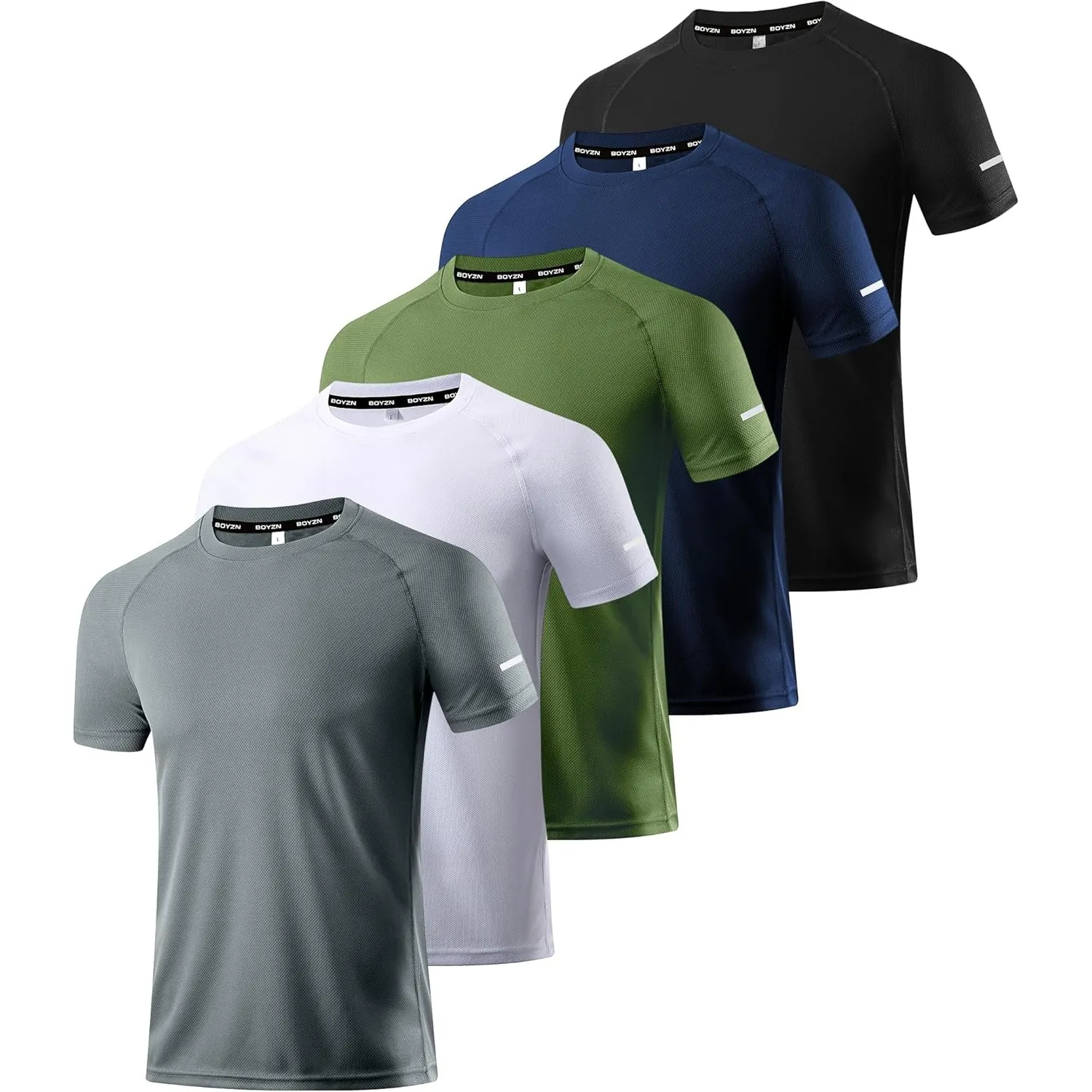 Boyzn 1, 3, 5 or 7er Pack Sport Tshirts Herren Kurzarm T-Shirts Funktionsshirt Laufshirt Schnelltrocknend Atmungsaktive…