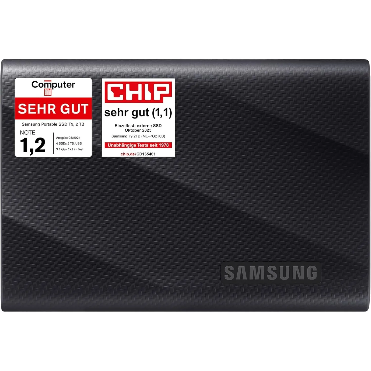 Samsung Portable SSD T9, 2 TB, 2.000 MB/s Lesen, 2.000 MB/s Schreiben, USB 3.2 Gen.2x2, Externe Festplatte für professi…