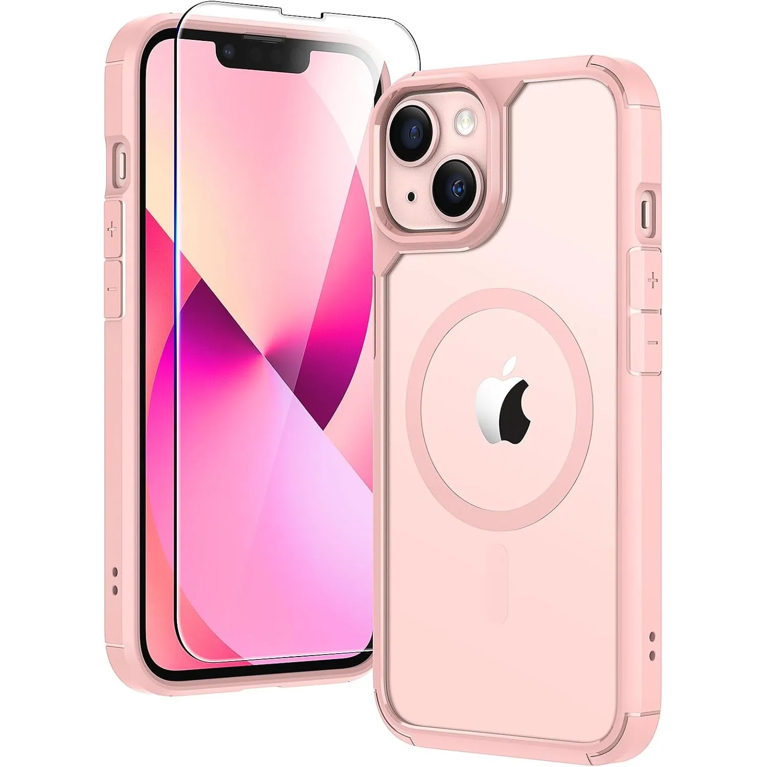 TAURI für iPhone 13/14 Hülle 6,1" mit Schutzfolie - Rosa