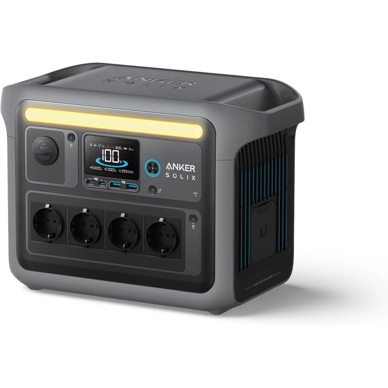 Anker SOLIX C1000 Tragbare Powerstation, LiFePO4, 1800W Solargenerator, 100% geladen in 58 Min. mit UltraFast Modus, LF…