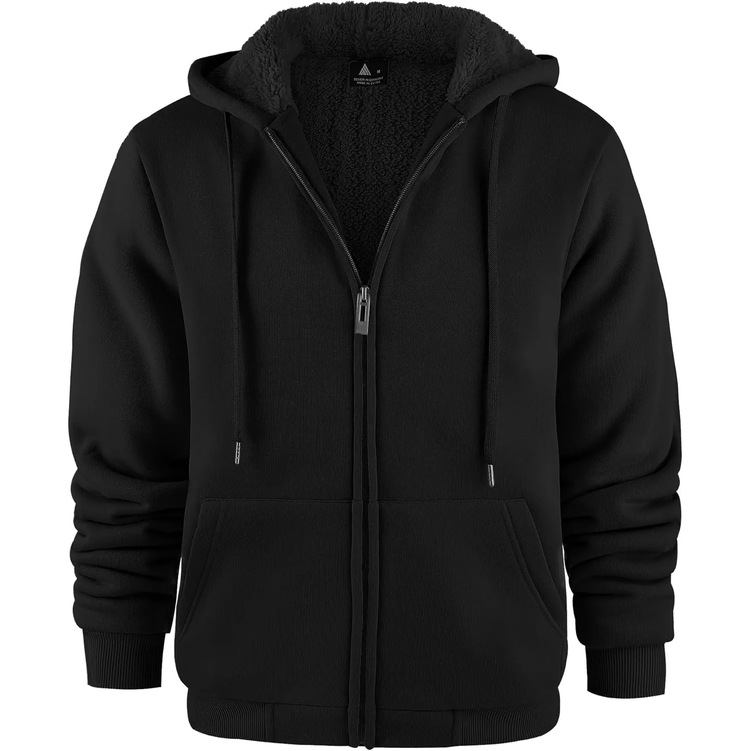 JACKETOWN Herren Kapuzenpullover Sweatshirt Reißverschluss Sweatjacke Gefüttert Hoodie Warm Fleece Winterjacke Teddyfut…