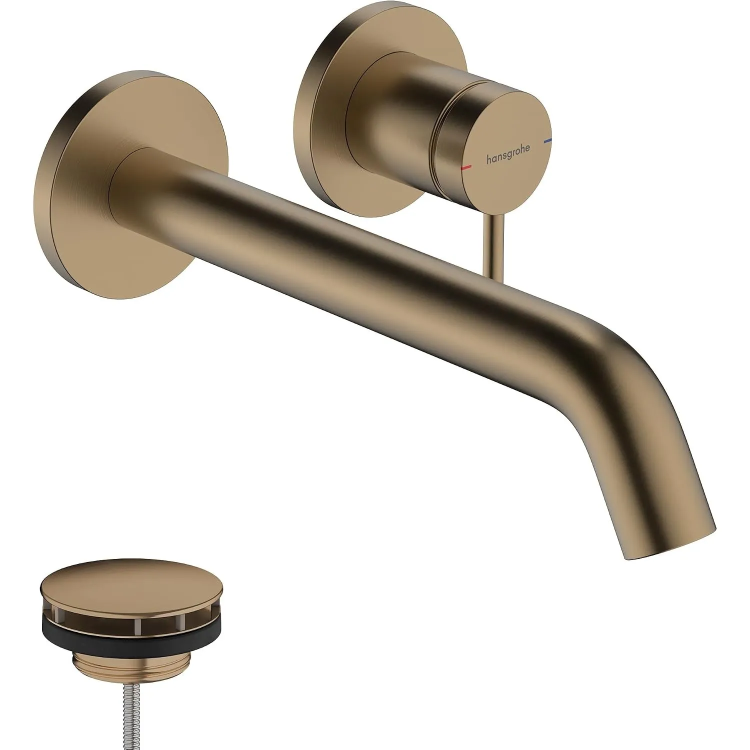 hansgrohe Tecturis S - Waschtischarmatur Unterputz für Wandmontage, Wasserhahn Bad mit Auslauf Länge 22,5cm, Mischbatte…