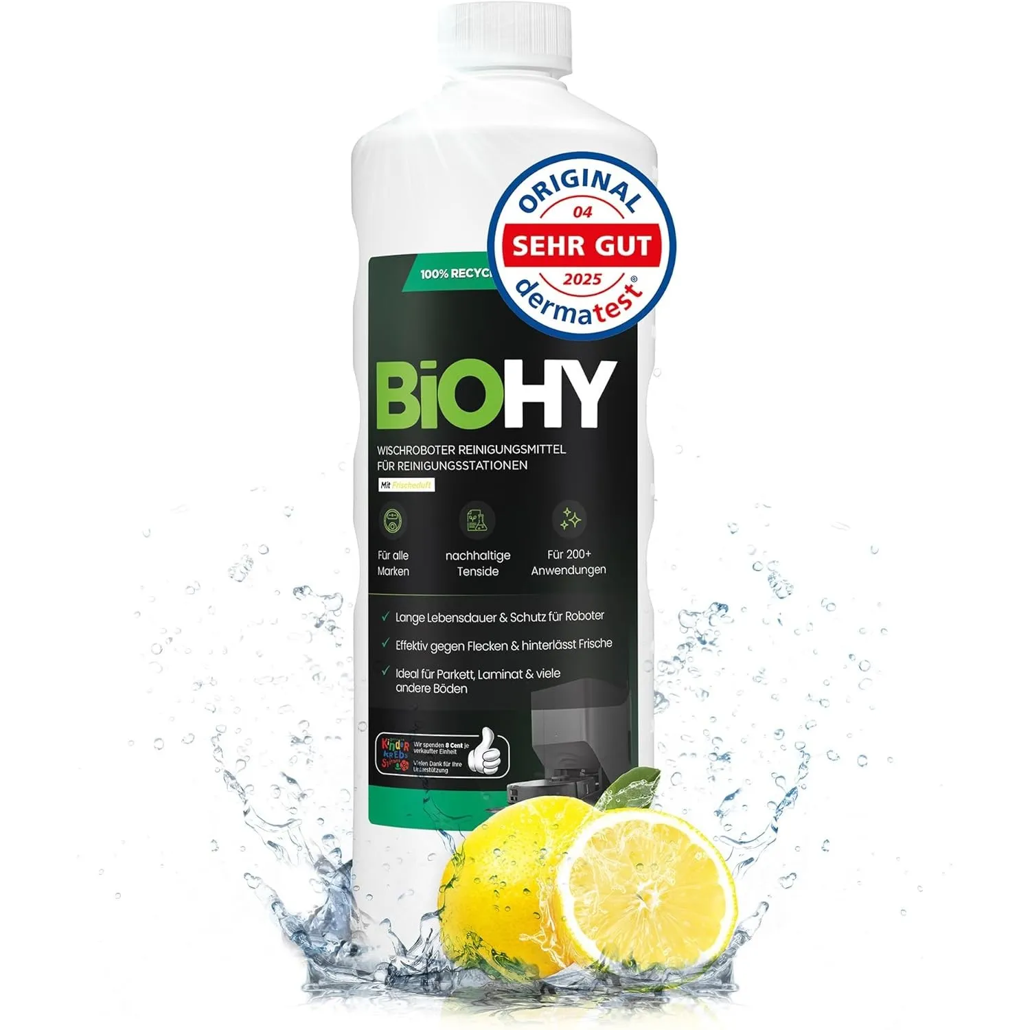 BiOHY Wischroboter Reiniger für Station mit Frischeduft (1L) | Bodenreiniger Wischroboter & Reinigungsmittel für Saugwi…
