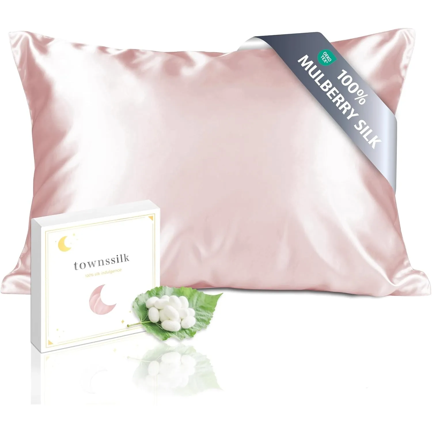 townssilk Beidseitig 100% 19mm Pure Maulbeerseide Kissenbezug für Haar und Haut Gesundheit, 1 Stück 50x70cm Größe Kisse…