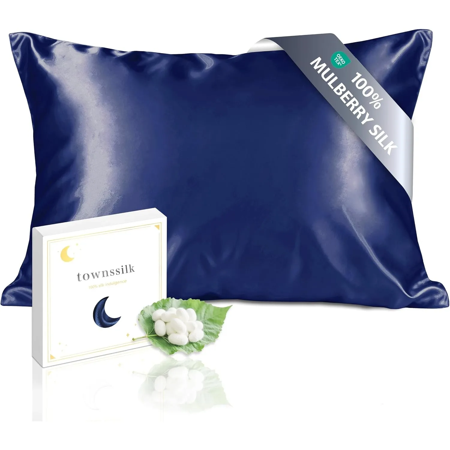 townssilk Beidseitig 100% 19mm Pure Maulbeerseide Kissenbezug für Haar und Haut Gesundheit, 1 Stück 40x60cm Größe Kisse…