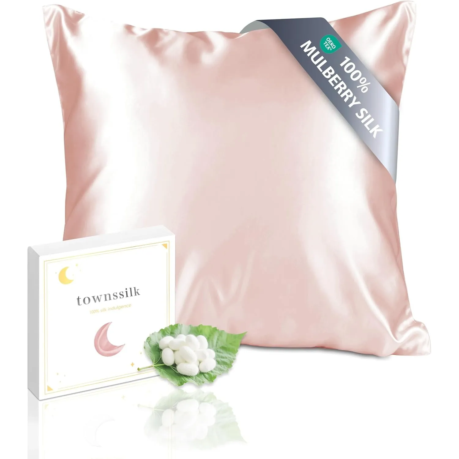 townssilk Beidseitig 100% 19mm Pure Maulbeerseide Kissenbezug für Haar und Haut Gesundheit, 1 Stück 80x80cm Größe Kisse…