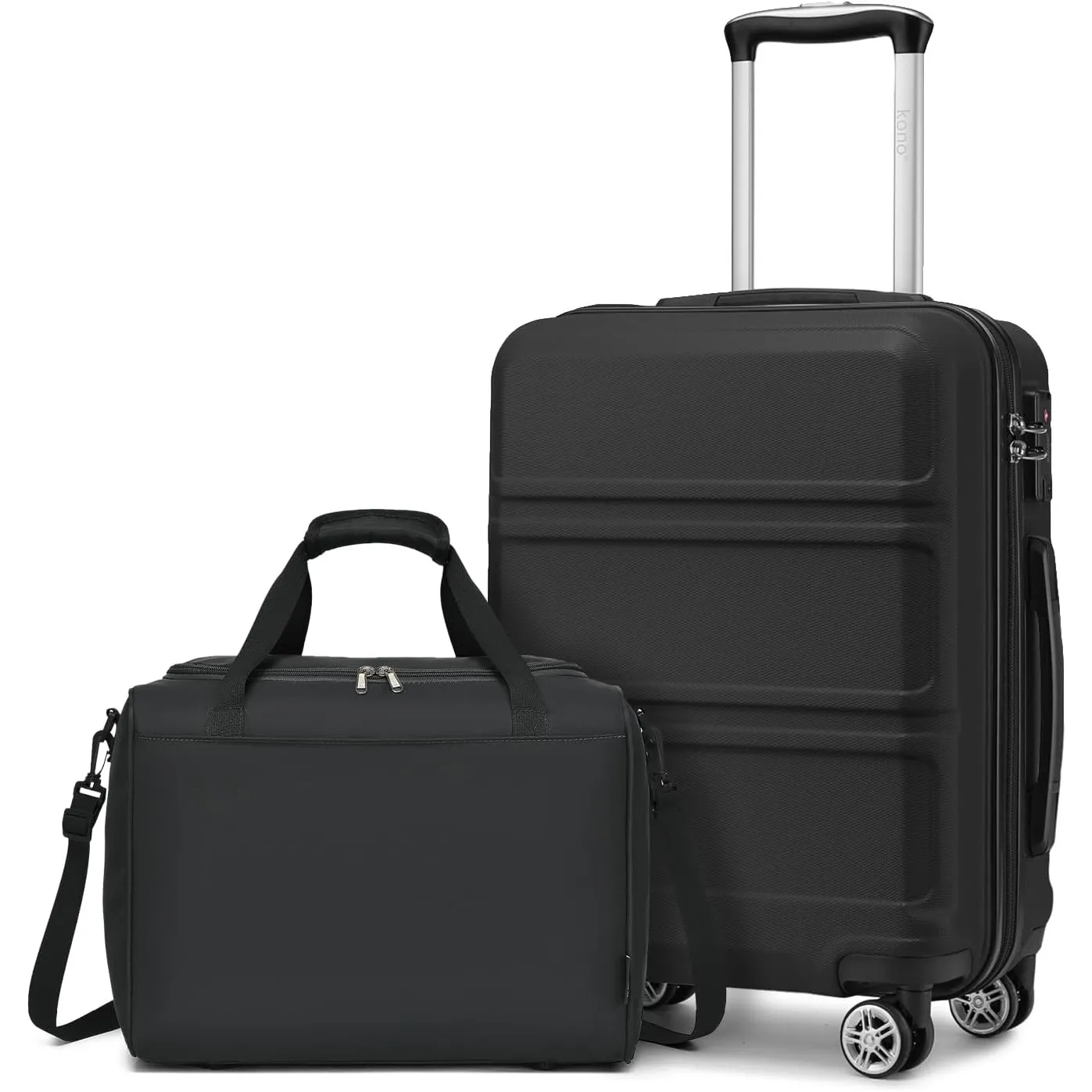 KONO 55cm Handgepäck Kofferset 2 teilig mit Ryanair Reisetasche 40x30x20cm