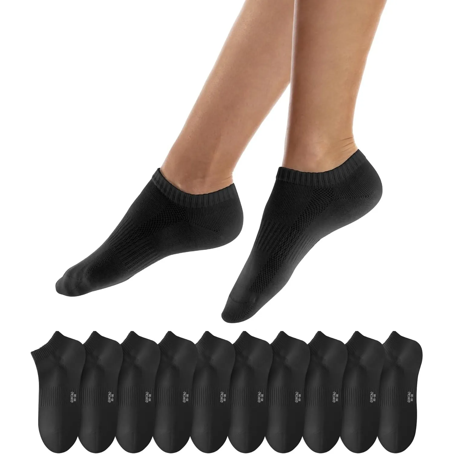 QINCAO Sneaker Socken Herren Damen 6/10 Paar Kurze Halbsocken Baumwolle Sportsocken Atmungsaktiv Laufsocken