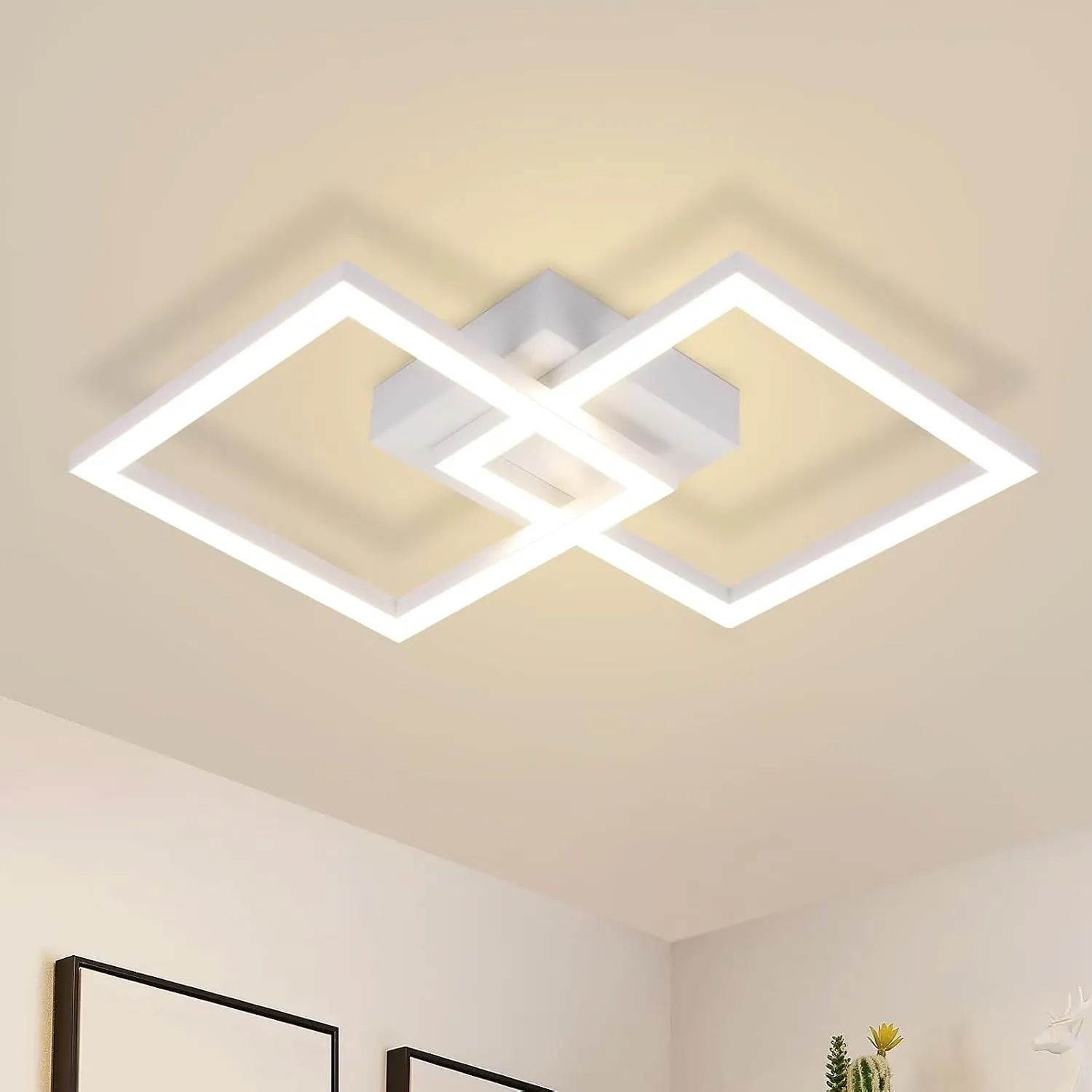 Homefire Deckenlampe LED Deckenleuchte Küche Modern Küchenlampe 24W | Wohnzimmerlampe Design Flurlampe Warmweiß Schlafz…