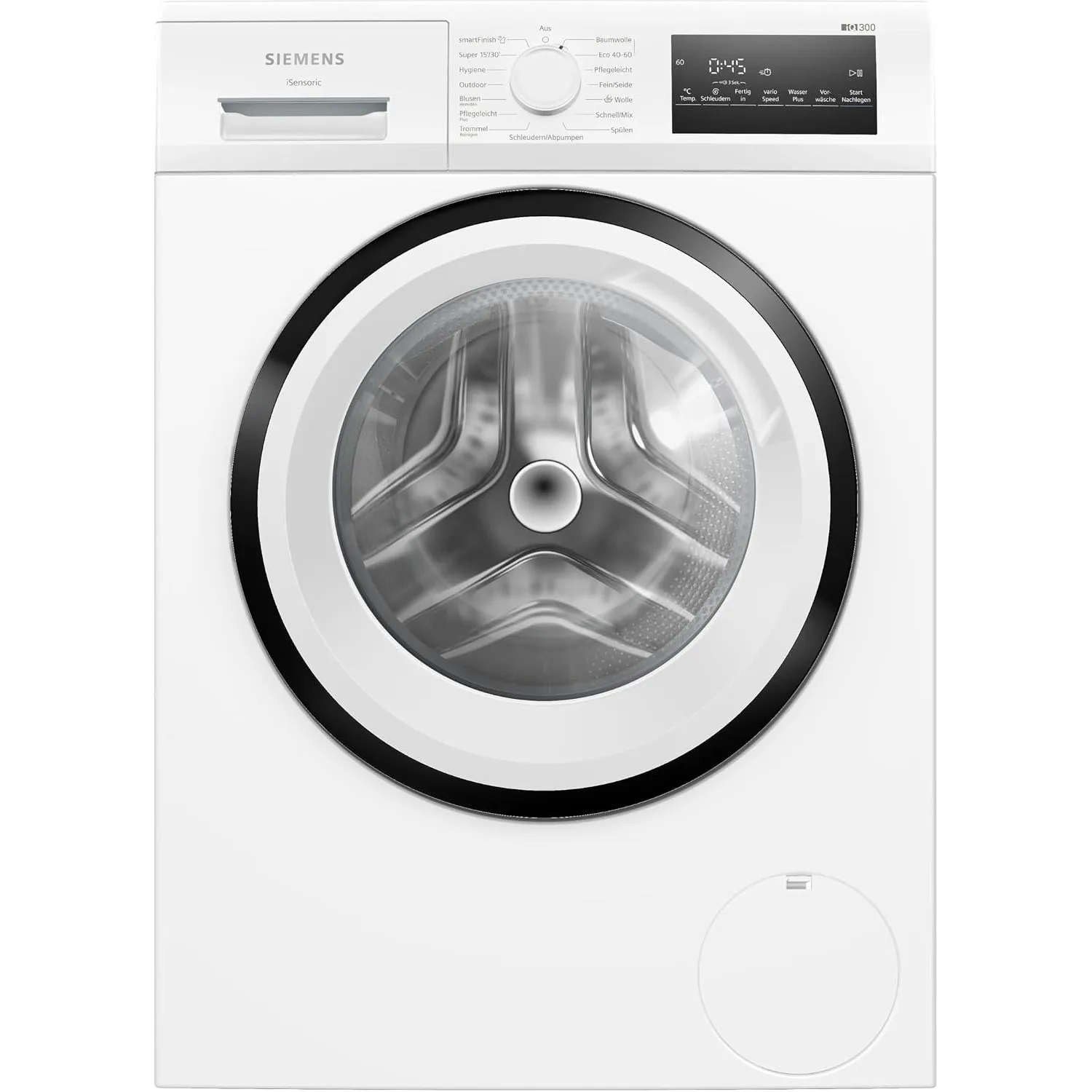 Siemens WM14N225 Waschmaschine iQ300, Frontlader mit 8kg Fassungsvermögen, 1400 UpM, speedPack L, smartFinish, Outdoor-…