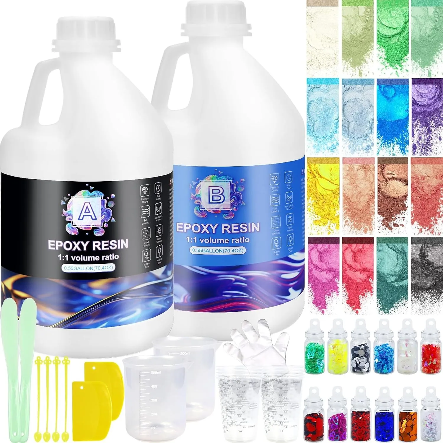 Epoxidharz Set-4.15 L/1.1 Gallen Epoxidharz mit Härter für Anfänger
