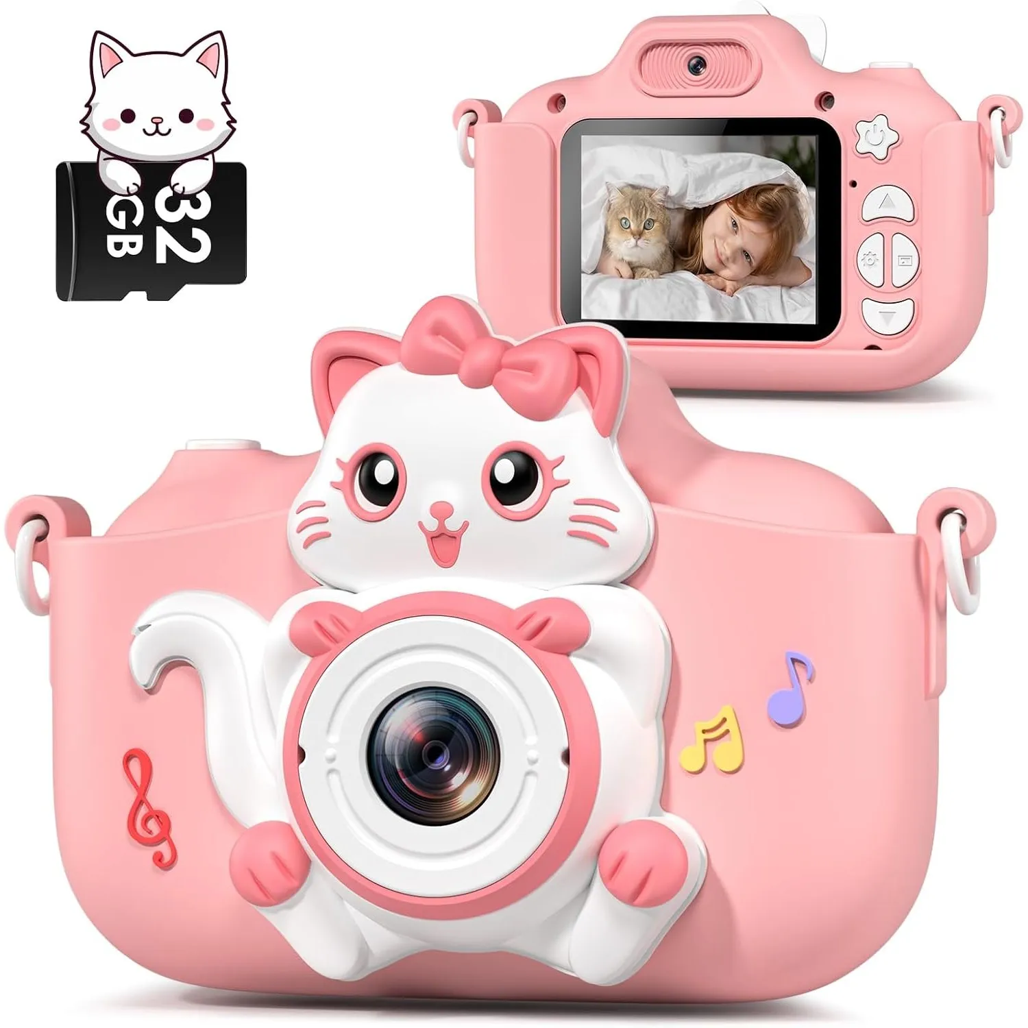 Kinderkamera, Gofunly Kinder Kamera 1080P 2,0-Zoll-Bildschirm Selfie Digitalkamera mit 32GB-Karte für 3-12 Jahre Jungen…