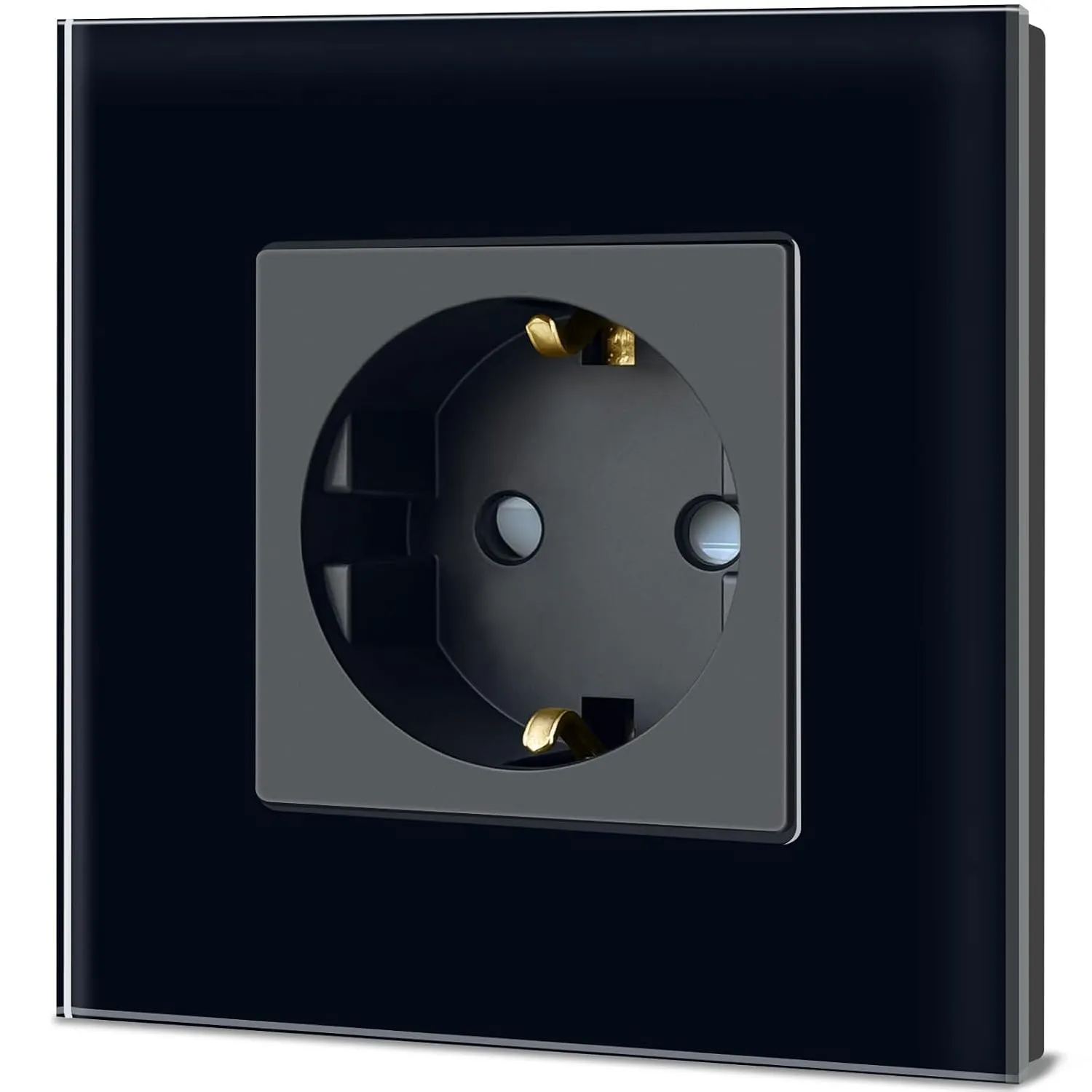 TAWOIA Schuko Steckdose, EU-Standard 1 Fach Glas Unterputz Steckdose 16Amp 250 V, Wandsteckdose mit Kristallglasplatte …
