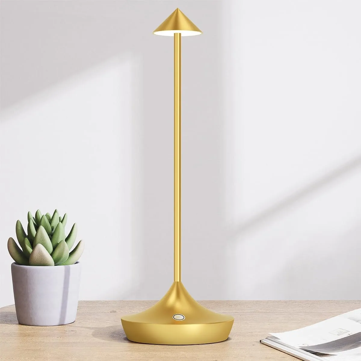 Hapfish LED Tischlampe, Akku Tischleuchte 6000mAh Gold
