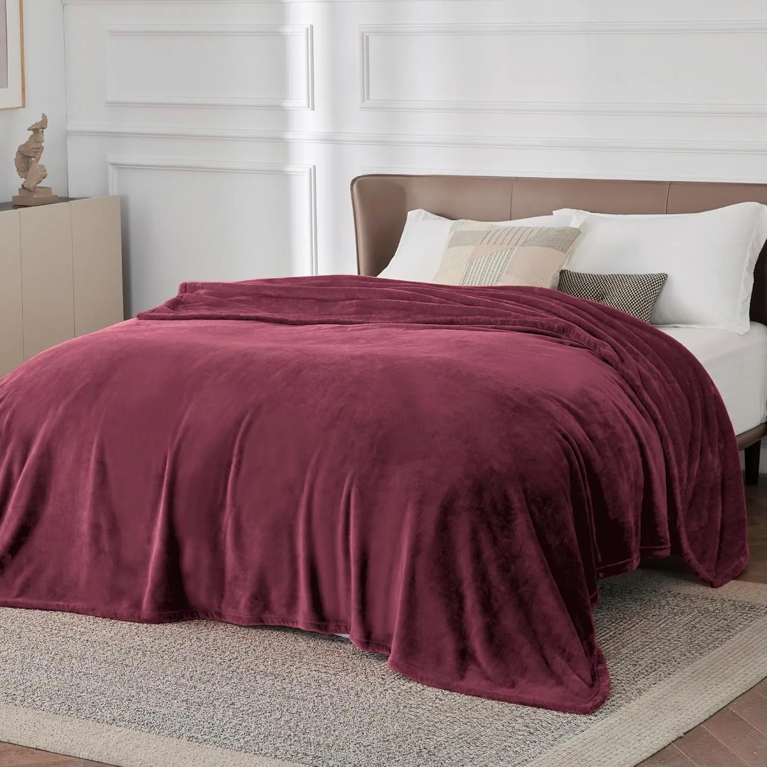 BEDSURE Kuscheldecke Flauschig Decke Fleecedecke - 220x240cm, Weinrot